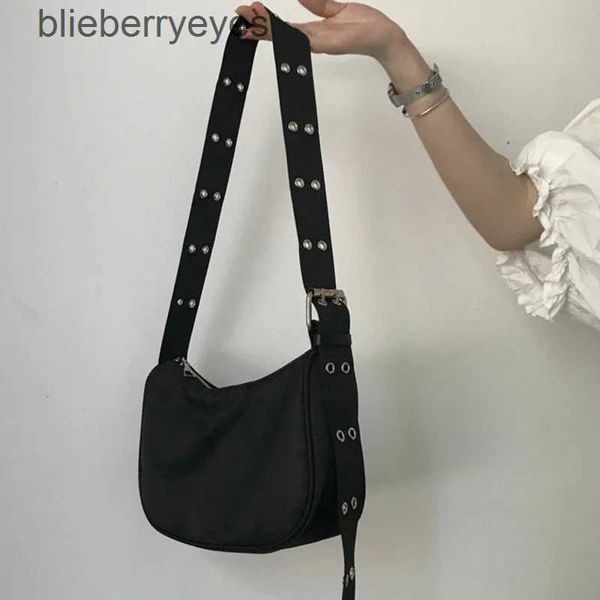 Bolsas de ombro Mulheres Crossbody Botão dupla Bolsas de alça de alma larga harajuku Bolsa de grande capacidade Feminino Diário Designer Purseblieberyeyes