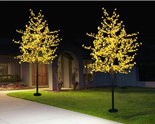 Decorações LED Luz de árvore de flor de cerejeira artificial Luz de Natal 1248pcs Lâmpadas LED 2m / 6,5 pés de altura 110 / 220VAC à prova de chuva para uso externo grátis S