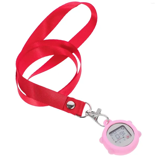 Карманные часы женские на клипсе цифровые аксессуары подарок сплав студенческий медальон ожерелье
