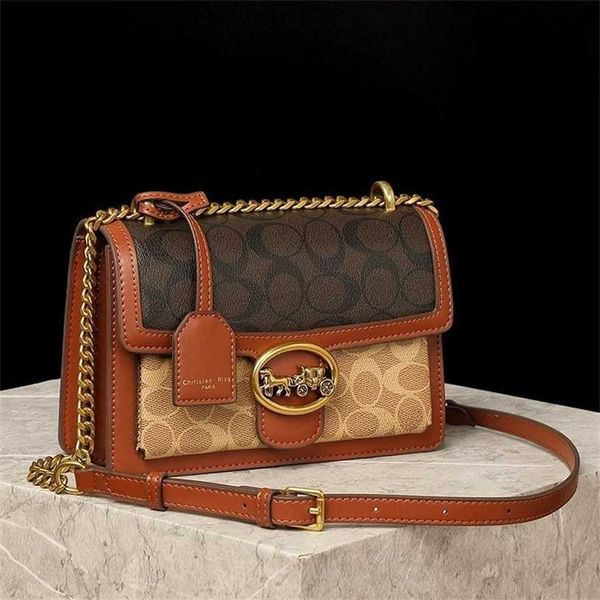 60% OFF Bolsa de grife Guangzhou Warehouse Moda Novo produto Corrente de cores contrastantes Bolsa feminina casual simples e versátil deste ano