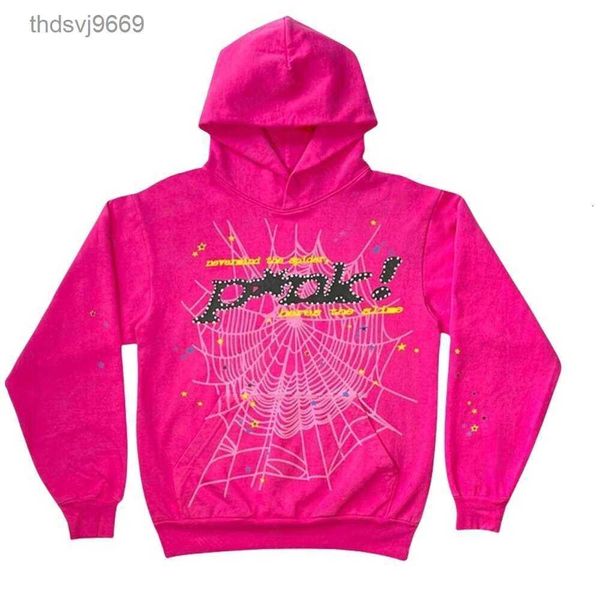 Дизайнерская толстовка с капюшоном Spider Mens Thug Young Pink 555555 Мужчины Женщины Hot Net Толстовка Веб-графика Толстовки Пуловеры с капюшоном 81b1