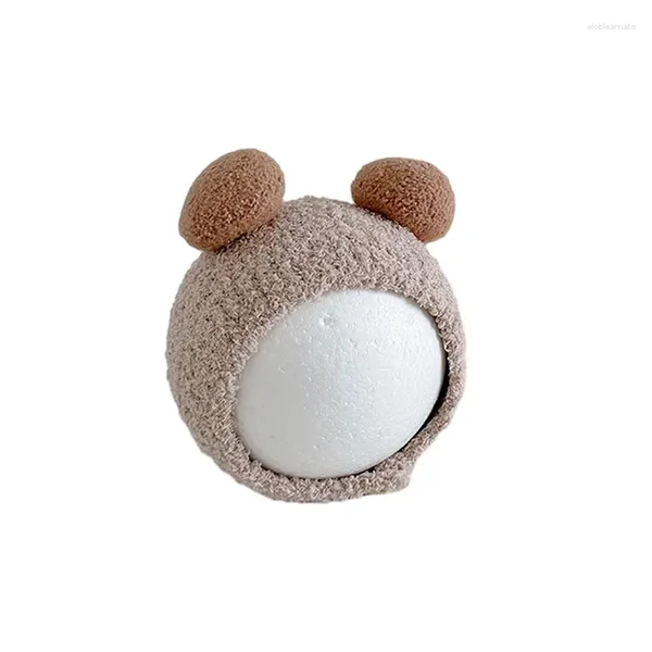 Berets Honganda Niedliche Baby-Mütze mit Bärenohren und Knöpfen für Kleinkinder, flauschige warme Mütze für Unisex 0–24 Monate