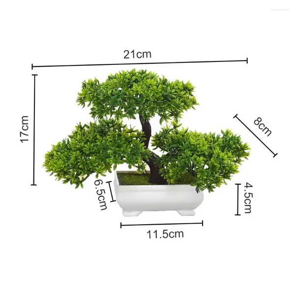 Flores decorativas 1pc simulado pinheiro vasos de plantas verdes bonsai artificial decoração de mesa de escritório em casa ornamentos