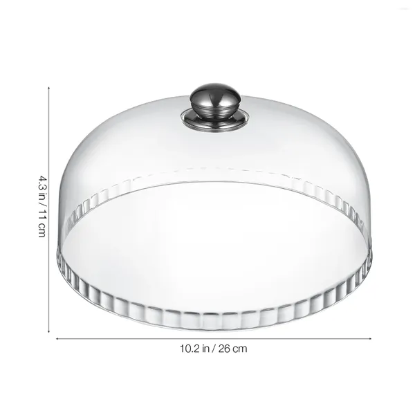 Conjuntos de louça de plástico tampa transparente bolo tenda caixa tampa cúpula tampas de aço inoxidável para placas