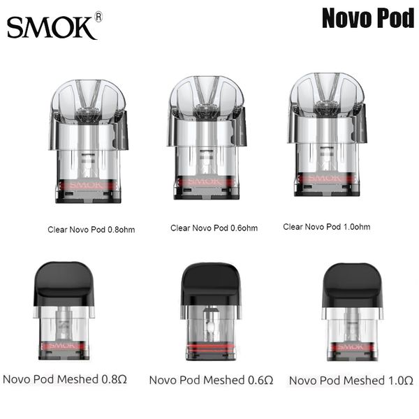 SMOK NOVO Pod-Kartusche mit 2 ml Mesh 0,6/0,8/1,0 Ohm Spule für Novo/Novo 2/Novo 2X/Novo 2S/Novo 2C/Propod/Propod GT E-Zigaretten-Set