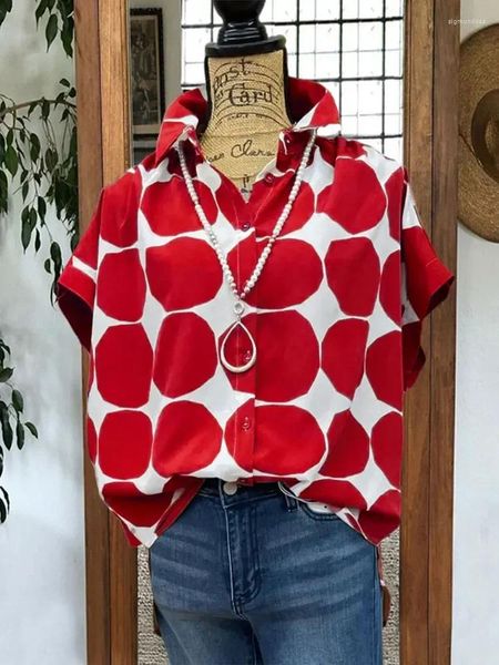 Frauenblusen klassische Polka Dot Print Frauen Bluse -Hemden für