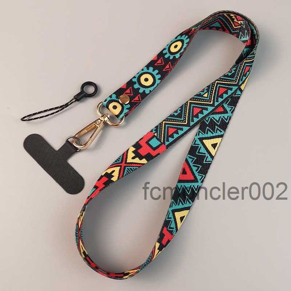 2023 Schlüsselbund Telefon Universal Clip Antilost Retro Muster Gurt Crossbody Langhänge Neck Mobile Lanyard Car Schlüsselkette Geschenkhebe Seil 7r0v