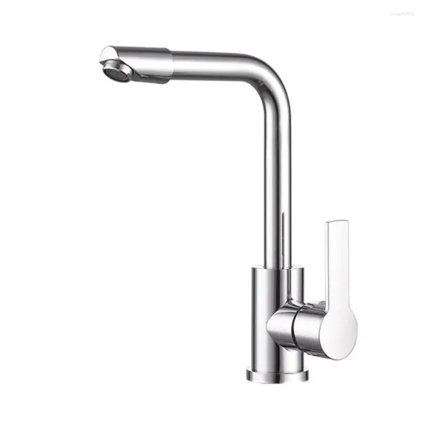 Rubinetti per lavandino del bagno Rubinetto per lavabo girevole cromato lucido Miscelatore freddo Hardware verticale Miglioramento domestico