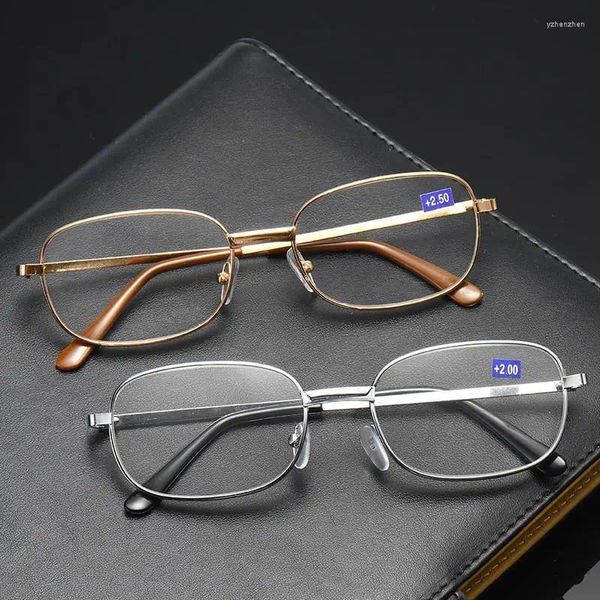 Солнцезащитные очки квадратные металлические очки для чтения женская оправа модные очки пресбиопия дальнозоркость очки диоптрии 1,0 1,5 2,0