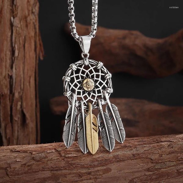 Collane a pendente alla moda e squisite Contrast Colore Feather Dream Catcher Counch Couple Regalo di gioielli di compleanno di Natale