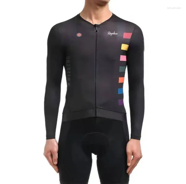 Гоночные куртки 2024 Rapha, мужской весенне-осенний комплект одежды для велоспорта, комплект одежды из джерси с длинными рукавами для горного велосипеда, брюки, Ropa Ciclismo Bicycle