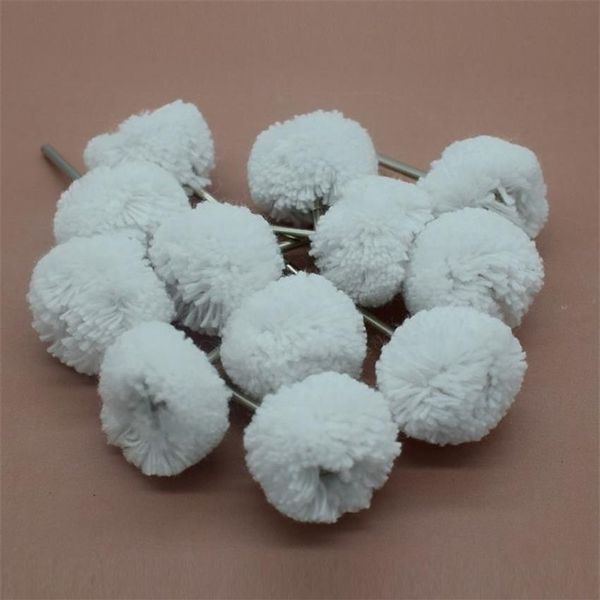 100 pezzi spazzole per lucidatura ruote in cotone bianco accessori per utensili rotanti Dremel 2 gambo 35 mm T200815268z