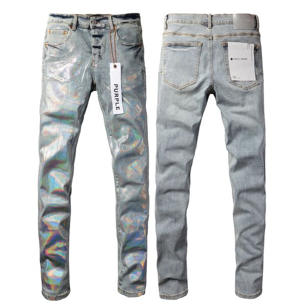 Designer jeans in stile retrò jeans viola per uomini pantaloni pantaloni di lusso design punk maschile denim donna dipingere punti pantaloni jeans marca viola