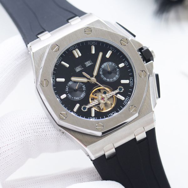 Orologio casual da uomo di alta qualità, orologio di design, movimento domestico indipendente, quadrante da 42 mm, orologio con diamanti, impermeabile fino a 100 metri, con scatola