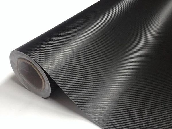 Наклейки 3D, черная виниловая пленка из углеродного волокна, автомобильная упаковочная пленка, листы с воздухозаборником, размер 1,52x30 м/рулон 5x98 футов