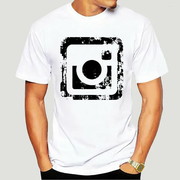 Erkek Tişörtleri Instagram Logo Siluet Gömlek Unisex 1120 Pamuk Tshirts Marka Giyim Vücut Geliştirme Üstleri Tees-2245D