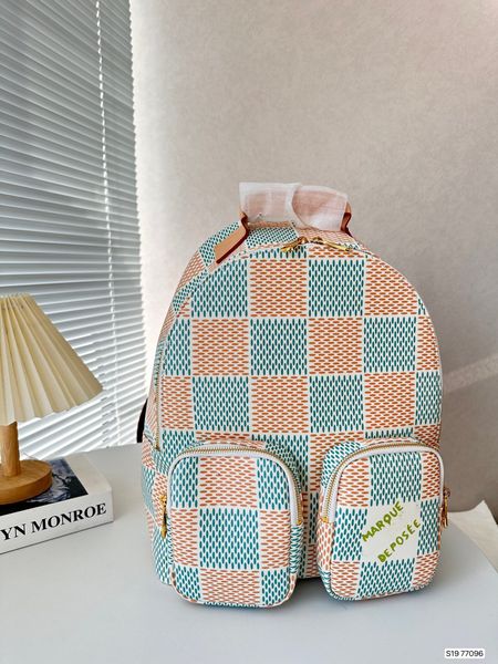 Designer sacos das mulheres mochila descoberta impresso xadrez mochila grande capacidade sacos de escola marca mens saco de viagem de luxo mochilas ao ar livre sacos casuais totes