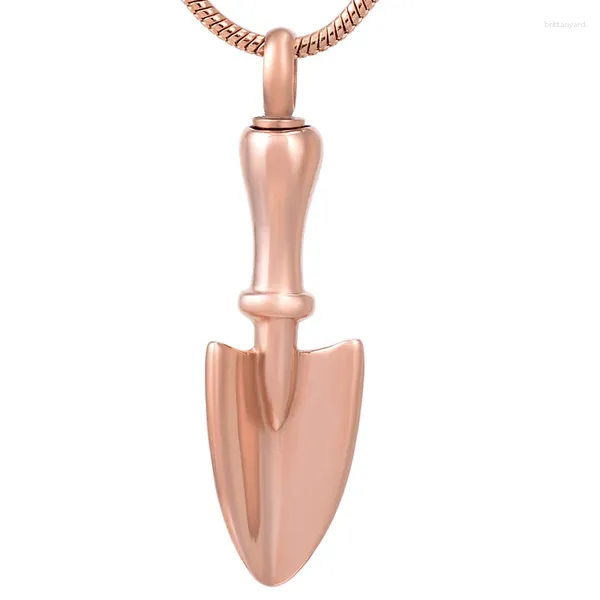 Collane con ciondolo KSJ9498 Collana da uomo a forma di vanga con vite per contenere ceneri urna commemorativa in acciaio inossidabile 316L gioielli per cremazione