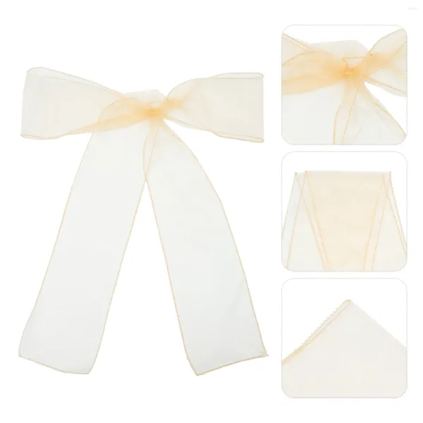 Capas de cadeira 25 pcs back fio decorações de festa organza para banquete casamento faixas decorações fita