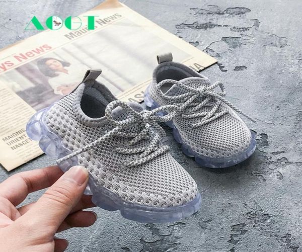 Aogt Springautumn Treable Knitting Boy Girl Shoes Sneakers Infant Sneaker Fashion Sorte Comotte scarpe per bambini First Walkers Y22487370