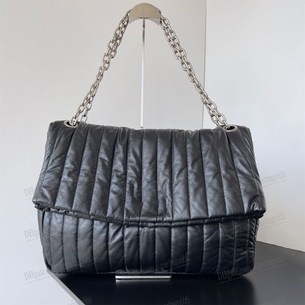 Mônaco Monaco Feminino Bolsa de corrente acolchoada em preto 10A de alta qualidade Hourglass Designer Bolsa Bolsa Designer Bola Mulher Bolsa Bolsa de ombro Bolsas de couro