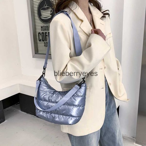 Bolsas de ombro de ombro de inverno Bolsa de grande capacidade Mulheres à prova d'água de nylon acolchoado algodão espacial de algodão para baixo bolsa feminina acolchoada 2022blieberryeyes