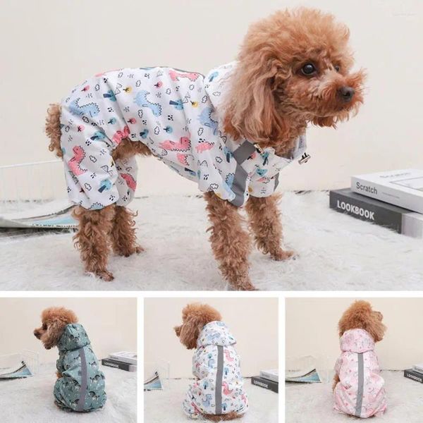 Hundebekleidung, leichter Regenmantel, wasserdicht, reflektierend, mit verstellbarem Gummiband, vier Beine, atmungsaktiv, Haustier für den Außenbereich