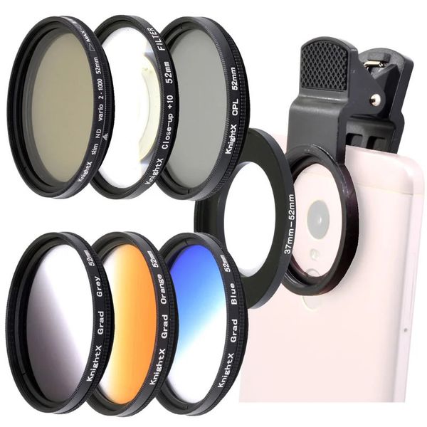 Knightx Universal Cep Telefonu Aksesuarları 52mm Makro Lens Yıldızı 4 6 8 Hat Lensler Telefon Kamera Filtresi Mobil Android 231226