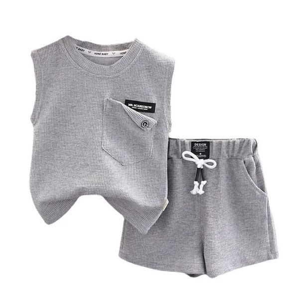 Zomer Baby Meisjes Kleding Kinderen Jongens Vest Shorts 2 Stuks Sets Baby Outfits Peuter Casual Sport Kostuum Kinderen Trainingspakken 231226