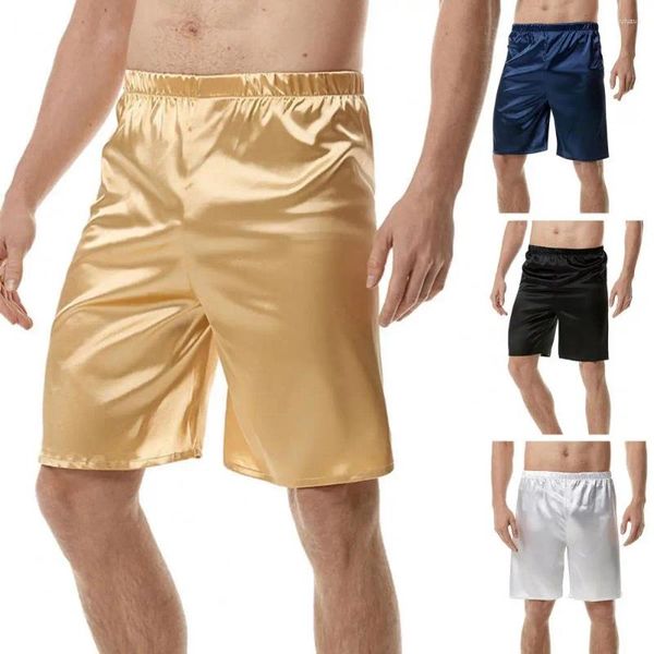 Pantaloncini da uomo Pigiama da uomo semplice Pantaloni in poliestere tinta unita Pigiami da spiaggia estivi