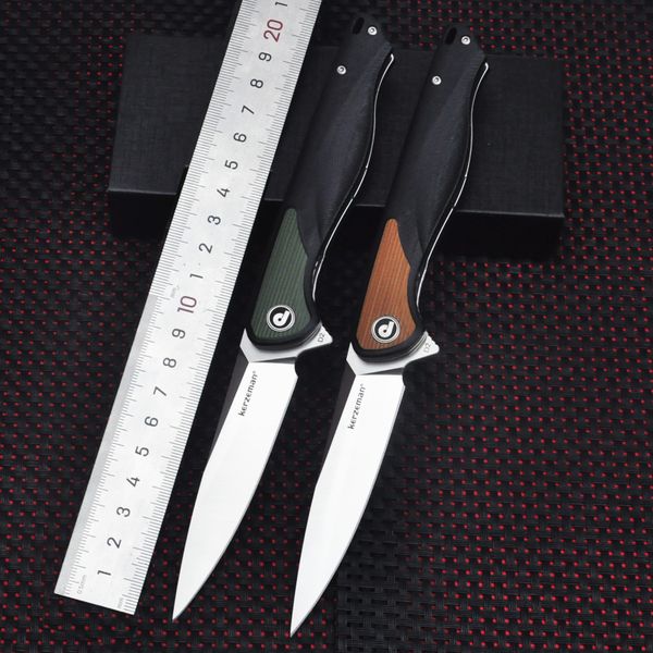 Klapptaschenmesser, D2 -Stahlmesser G10 Griff EDC -Messer, mit Taschenclip, Linerschloss, scharfen Überlebensmesser im Freien,
