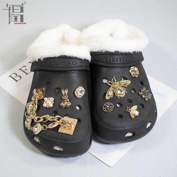 Nuove scarpe con buco retrò accessori per la decorazione floreale transfrontaliera fai da te strass ape oro antico fibbia per scarpe set 122723a