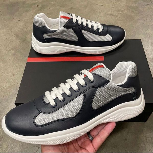 2024 scarpe sportive per corridore casual di lusso America Cup Low Top Suneaker Scarpe da uomo in gomma in gomma in pelle in pelle per uomo scontata scontata scontata scontata con scatola con scatola