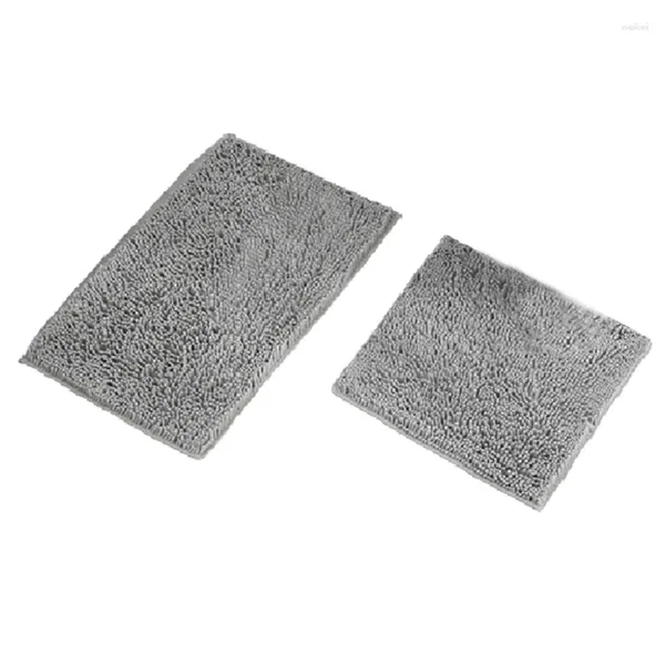 Tapetes de banho antiderrapantes tapetes de banheiro macio pelúcia microfibra água absorvente para banheira máquina de chuveiro lavável cinza claro