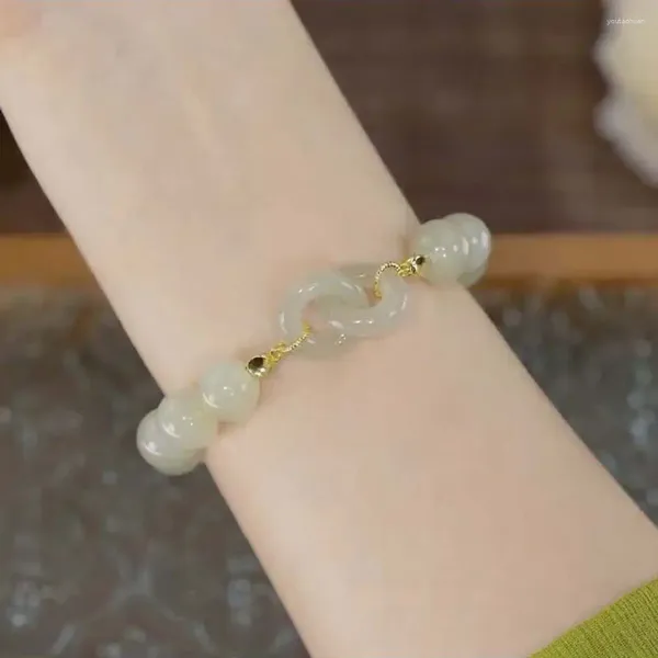 Strang Antiken Stil Hand Jewerly Gewinnen Glück Seil Koreanische Armreifen Armbänder Nachahmung Hetian Jade Frauen Chinesische Armbänder