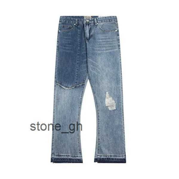 Galery Dept Men's Jeans Designer Roupas Denim Calças Galleryes Depts Vintage Splashed Ink Trendy High Street Vibe Flared Wide Leg Fog Style 9 AY2Z