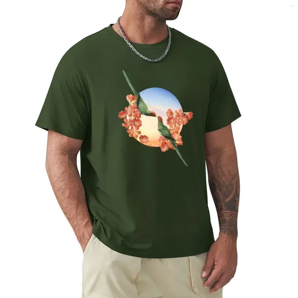 Polos masculinos Lover Birds Camisetas masculinas Camisetas gráficas Suor