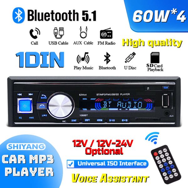 Neuer Auto-Bluetooth-MP3-Player, 1068 verlustfreie Klangqualität, Auto-FM-Radio, Audio, 12 V-24 V, Kartenleser, ersetzt DVD-CD