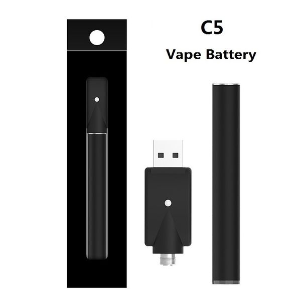 Gute Qualität 510 Gewinde 345 mAh Imini C5 Batterie Öl Vape Batterien Großhandel Vape Pen Cart Dicker Ölverdampfer Einweg-Ecig-Kartuschenbatterie Buttonless Touch