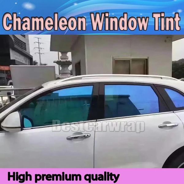 Adesivos azul de alto desempenho camaleão filme matiz da janela do carro pet matizes da janela para gráficos da janela automática frete grátis vlt 60% tamanho 1.5