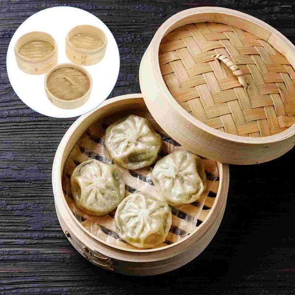 Двойные котлы, 1 комплект китайской бамбуковой пароварки с крышкой, кухонная посуда