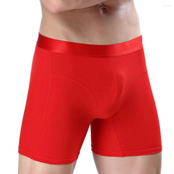 Mutande da uomo in cotone boxer slip sportivi elasticizzati traspiranti piatti comfort pantaloncini intimo U convesso sacchetto rigonfio mutandine resistenti all'usura