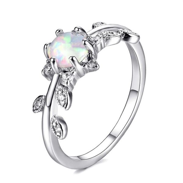 10 Stücke 1 Los Trendy Hochzeit Schmuck Feuer Opal Edelsteine Silber Ringe Russland Amerikanischen Australien Frauen Ringe Schmuck Gift267A