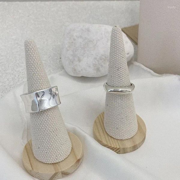 Anelli a grappolo Minimalista Colore argento Cubo Larghezza geometrica Dito per donne Coppie Accessori per feste di moda Regalo di gioielli All'ingrosso