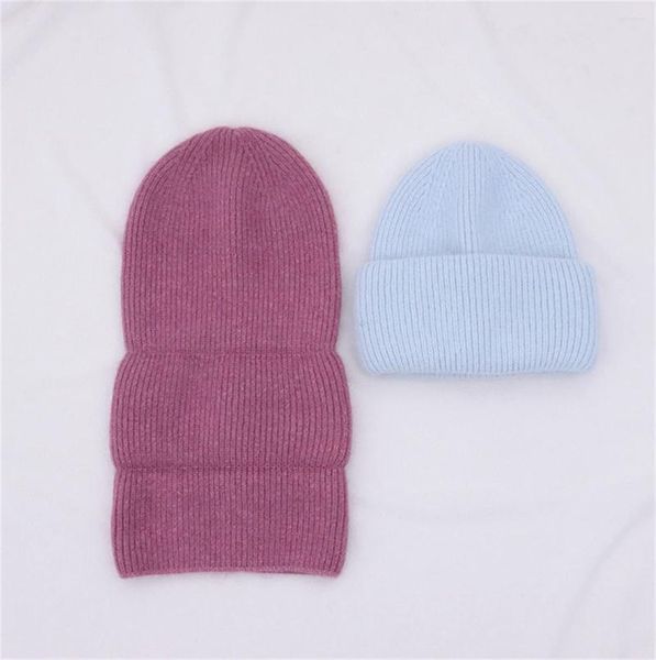 Boinas de chapéu de casal de inverno Chapéus de pele de verdade para adultos moda gorro quente gorro sólido adulto dobrável tampa tampa da cabeça