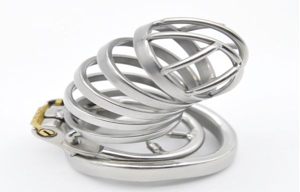 Männlich langer Edelstahl Keuschheit Cage Men039s Metall großer Verriegelungsgürtel Gerät Stachelspike Ring verkaufen sexy Spielzeug Doktor8451666