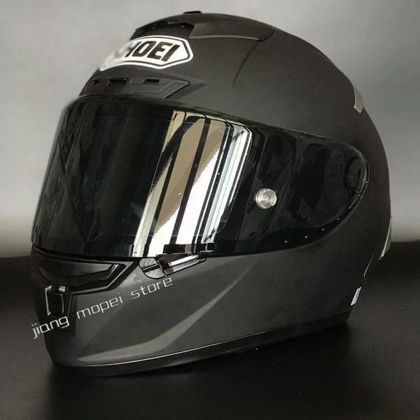 Tam Yüz Kask X Ruh III ZX 10RR Shoei X14 Tüm Siyah Katı Spor Mat Yarışı Motosiklet X On dört Capacete 231226