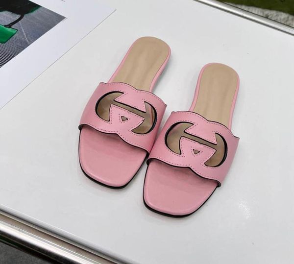LUXURY fashion brand flat mule woman Sandals Designer slide Size 3543 model YS014427905