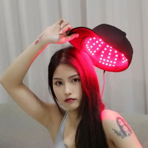 HHE tragbare rote Lichter 670 nm und 810 nm Infrarot für Haarausfall Helm Haarwachstum höchste Wellenlänge Rotlichttherapie Hut