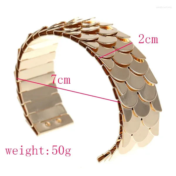 Armreif WANGAIYAO Mode Persönlichkeit Metall Armband Weibliche Kreative Übertriebene Öffnung Fischschuppe Hand Schmuck Hochzeit Ann